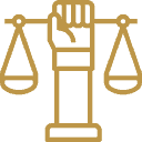 Ícone de uma balança erguida por um braço, simbolizando o Direito Civil